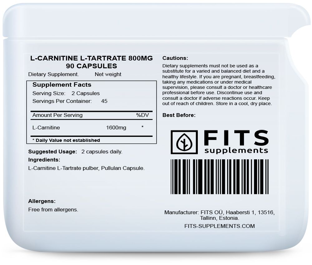 L-Carnitina L-Tartrato 800mg 90 capsule
