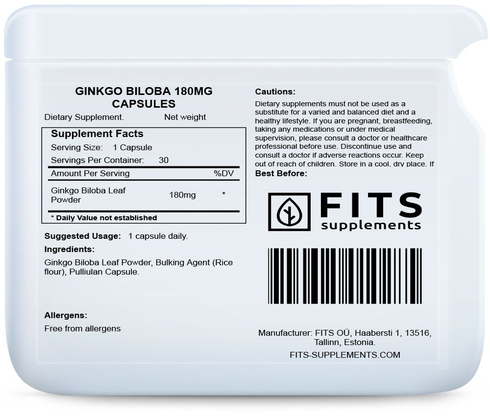 Ginkgo Biloba 180mg 30 capsule