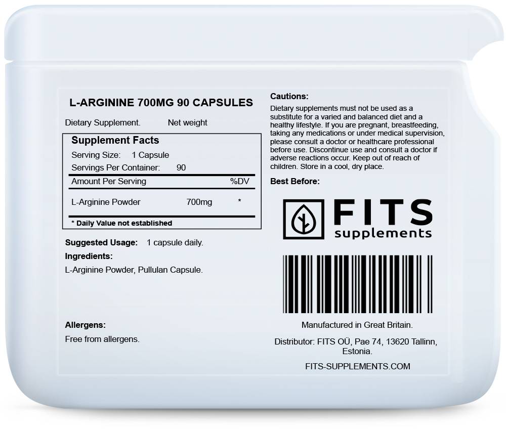 L-Arginine 700mg 90 capsules