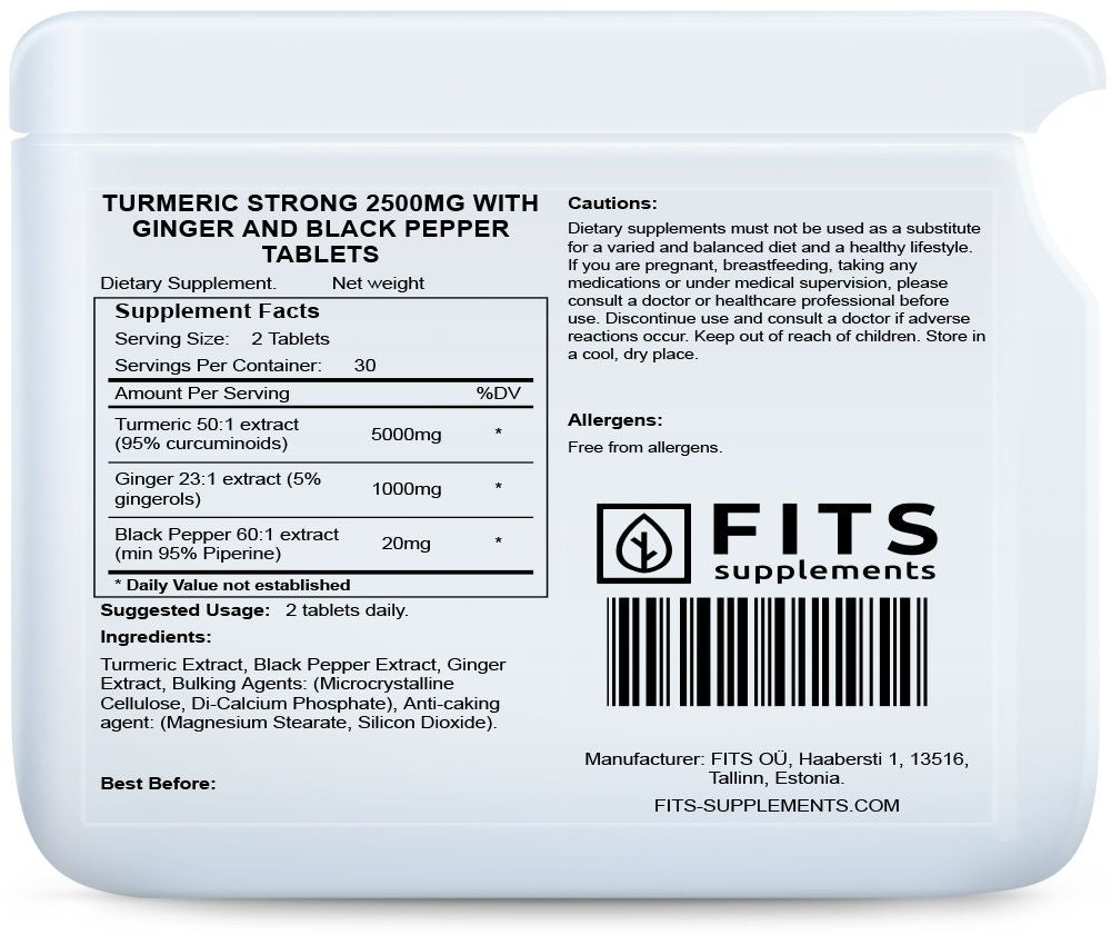 Curcuma Forte 2500mg con Zenzero e Pepe Nero 60 compresse