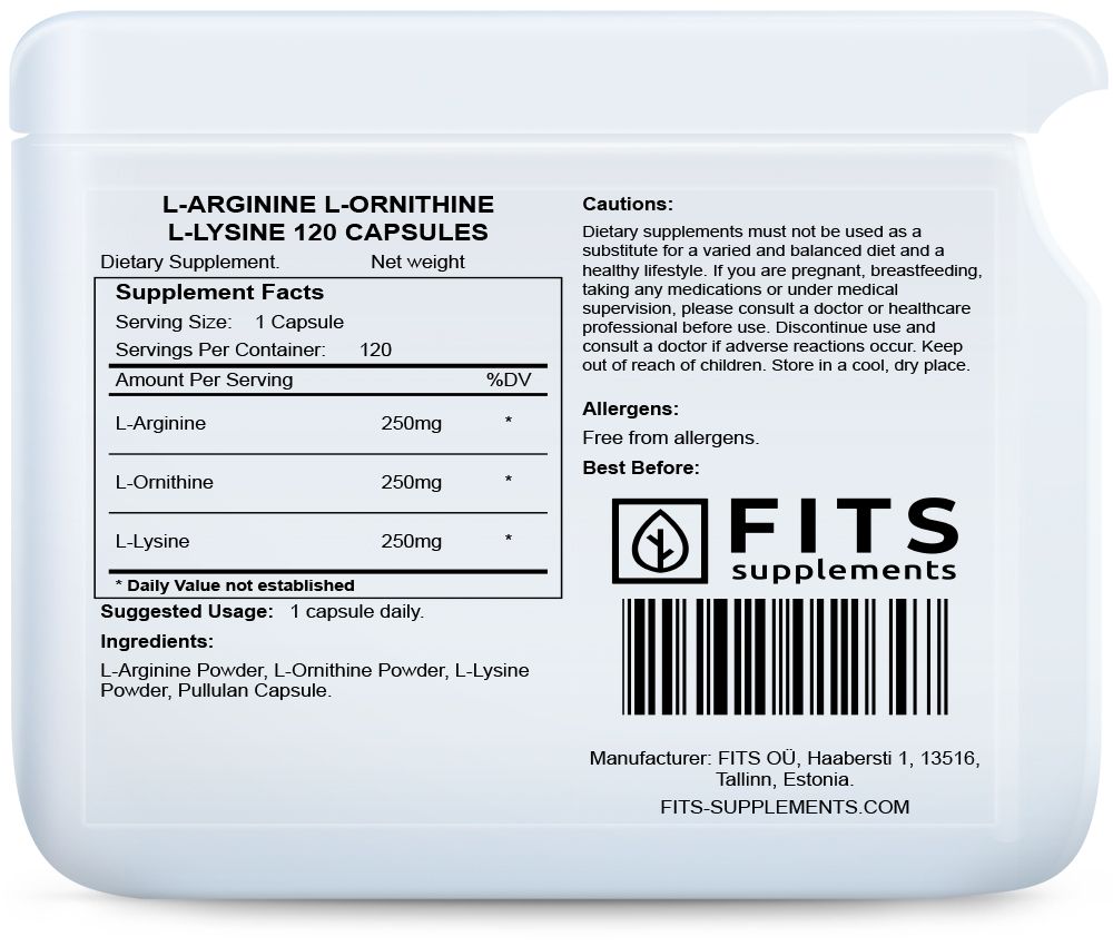 L-Arginina L-Ornitina L-Lisina 120 capsule