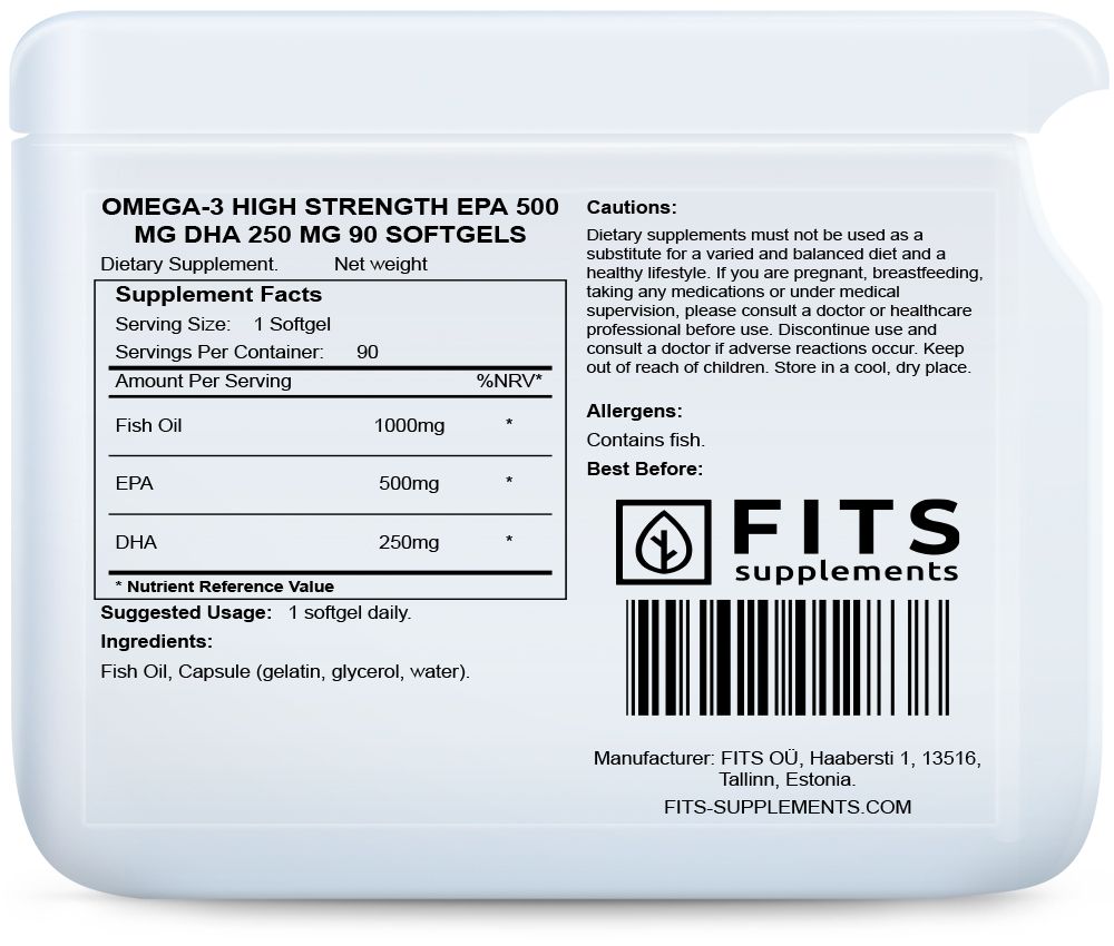 Omega-3 Alta Potenza EPA 500 mg DHA 250 mg 90 capsule molli