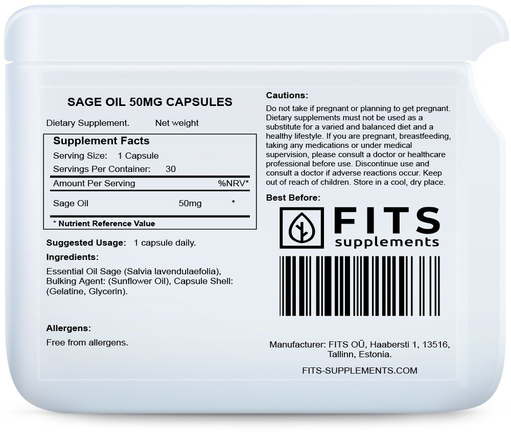 Olio di Salvia 50mg 30 capsule