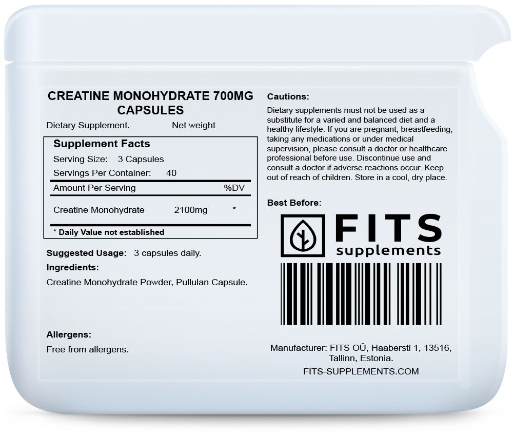 Creatina Monoidrato 700mg 120 capsule