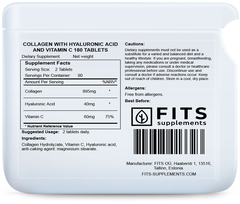 Collagene con Acido Ialuronico e Vitamina C 180 compresse