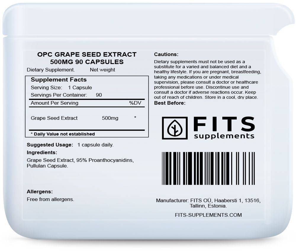 Estratto di semi d'uva OPC 500mg 90 capsule