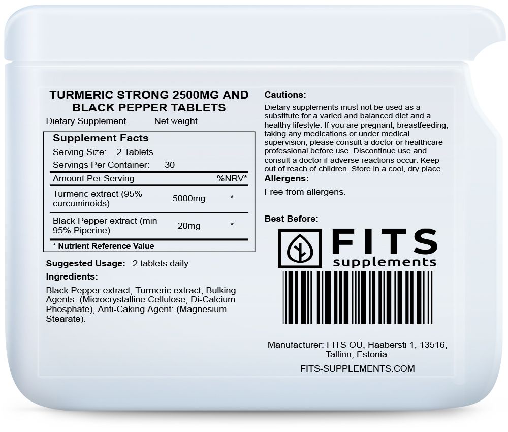 Curcuma 2500mg e Pepe Nero 10mg 60 compresse