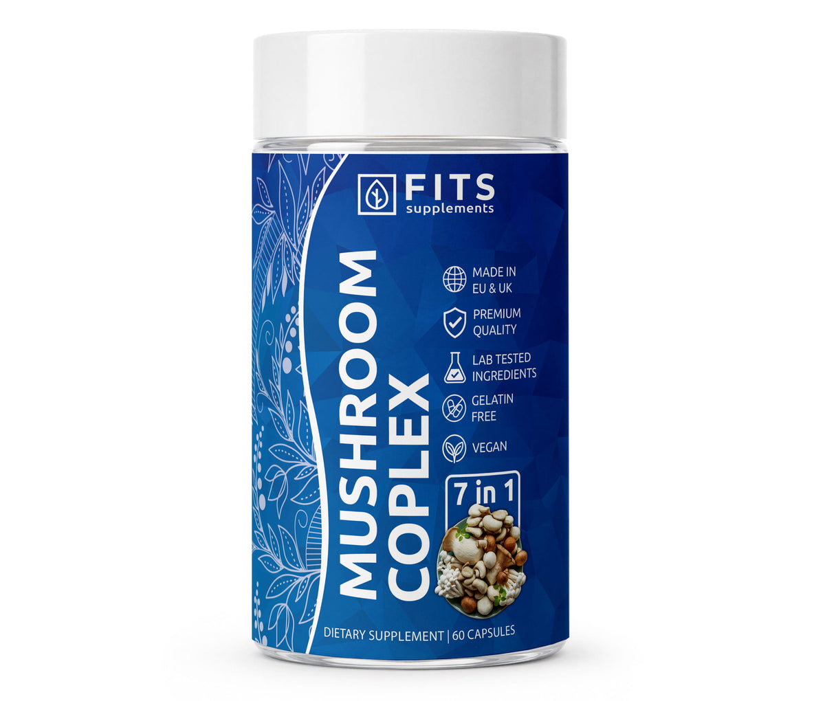 Complesso di Funghi Biologici 7 in 1 60 capsule