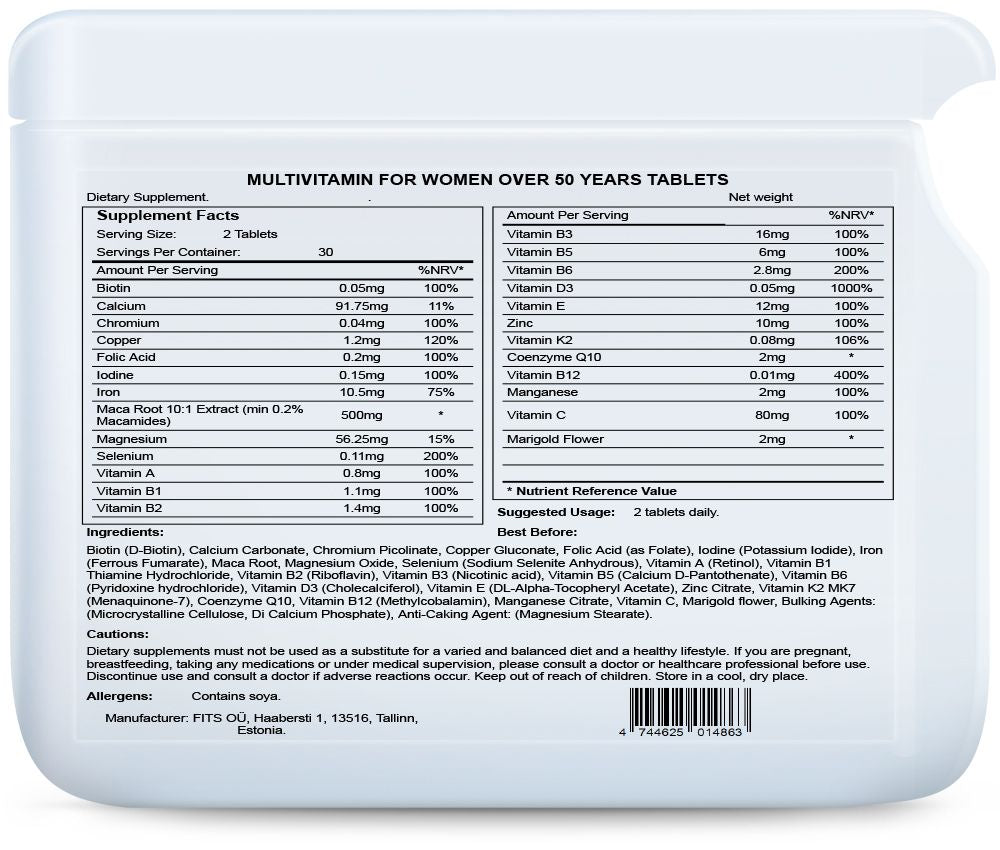 Multivitaminico per donne oltre i 50 anni 60 compresse