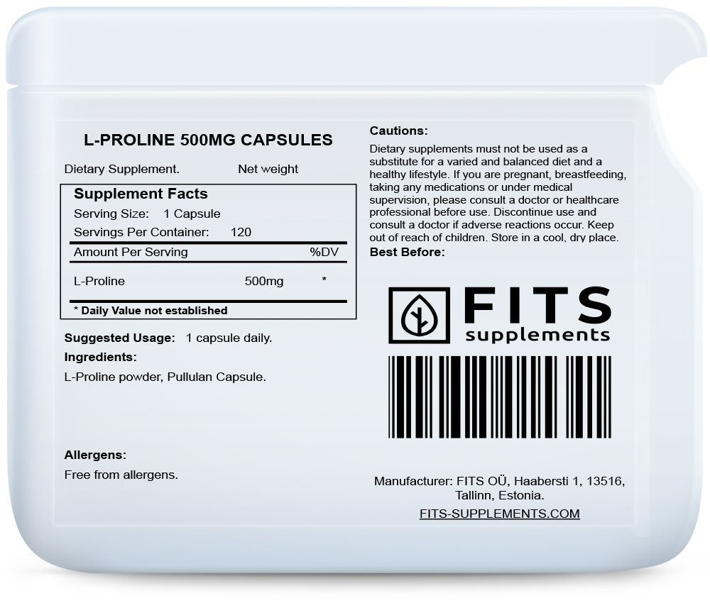 L-Prolina 500mg 120 capsule