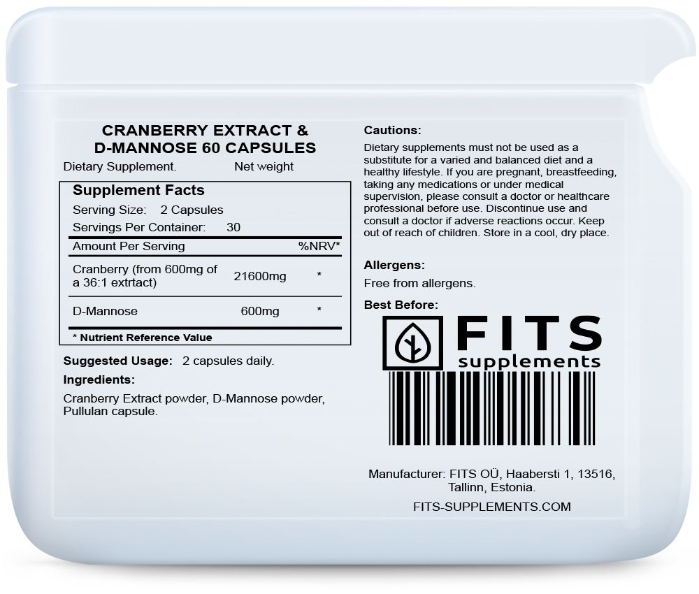 Estratto di mirtillo rosso & D-mannosio 60 capsule