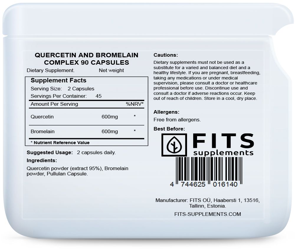 Complesso di Quercetina e Bromelina 90 capsule