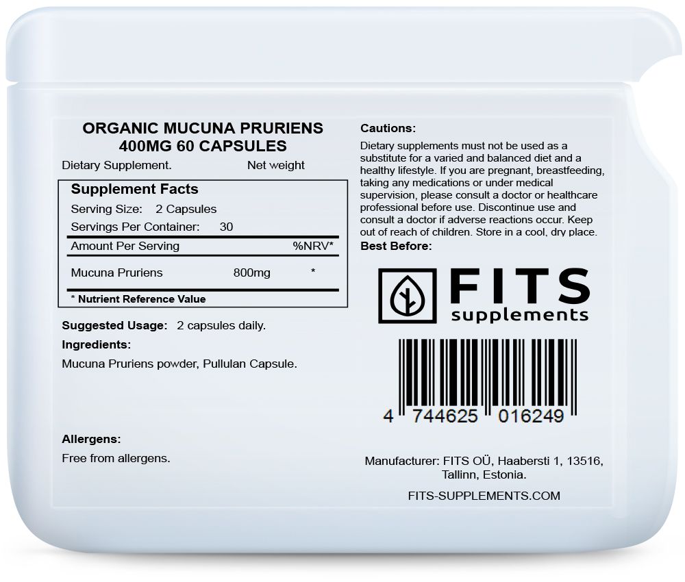 Mucuna Pruriens Biologico 400mg 60 capsule