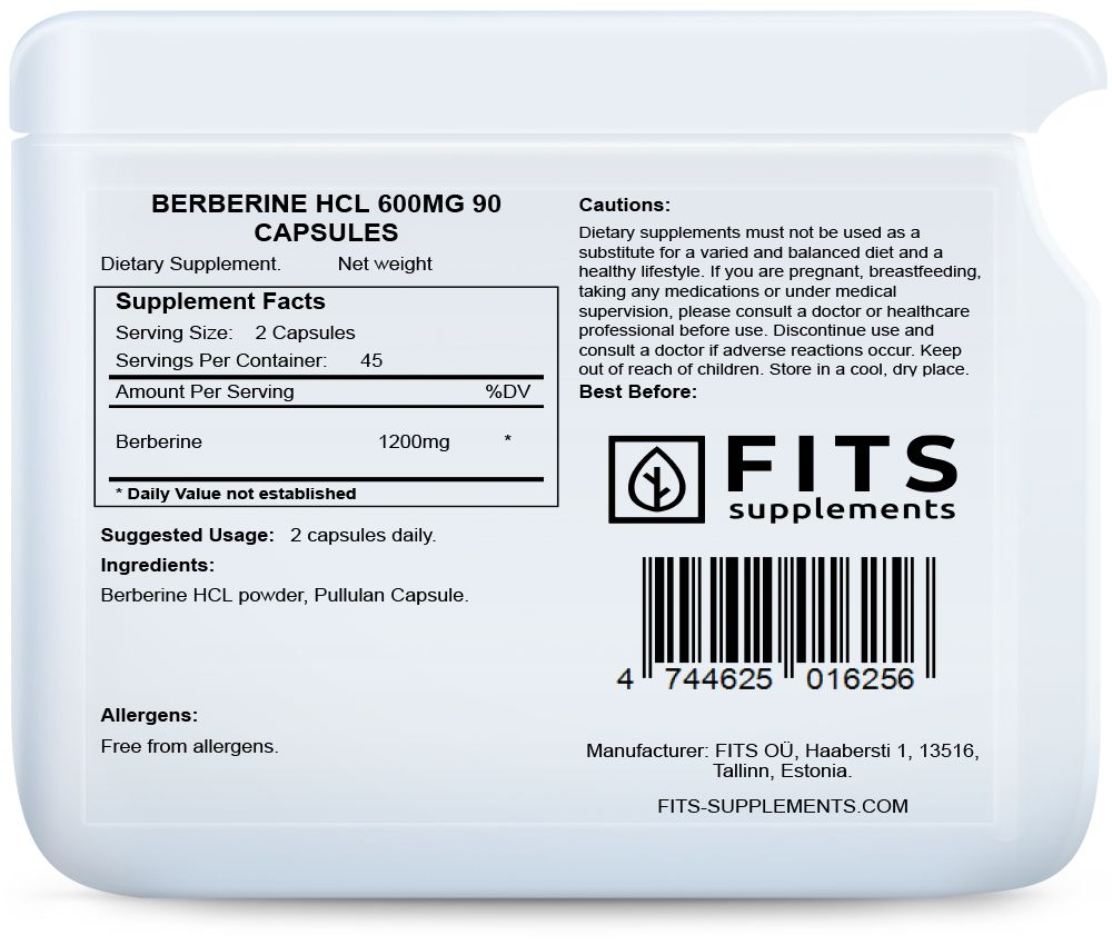 Berberina HCL Forte 600mg 90 capsule