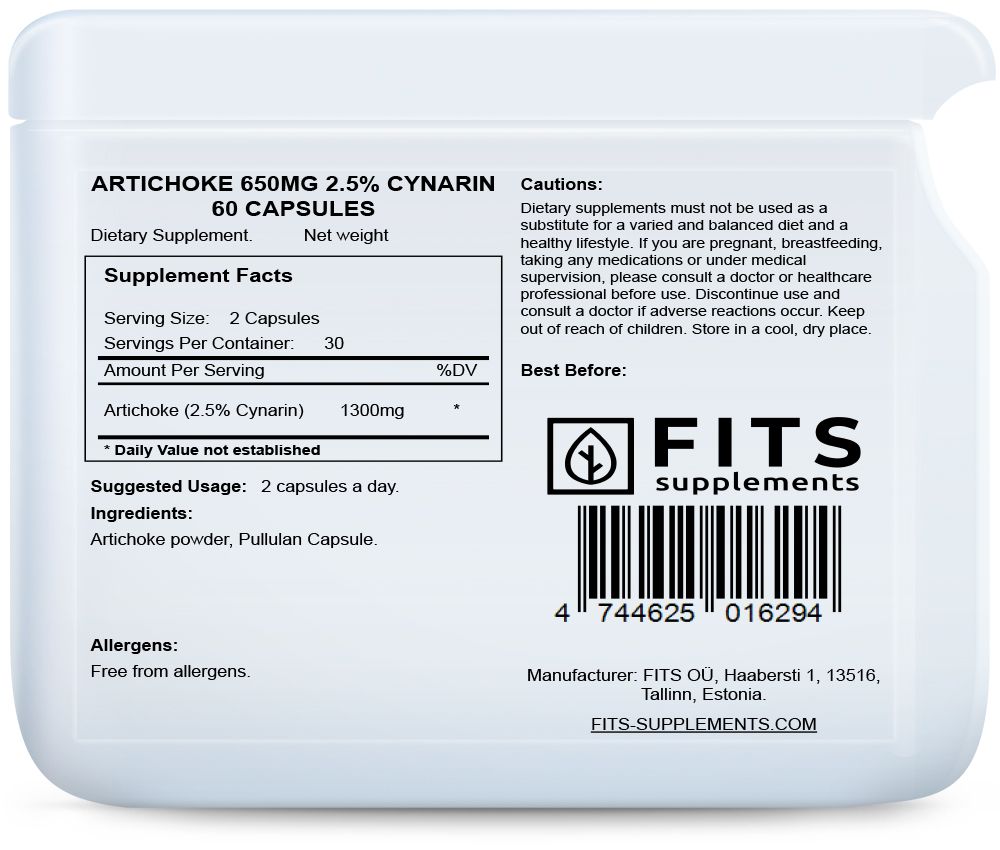 Carciofo 650mg 2,5% Cinarina 60 capsule