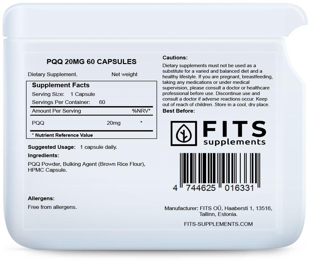 PQQ 20mg 60 capsule