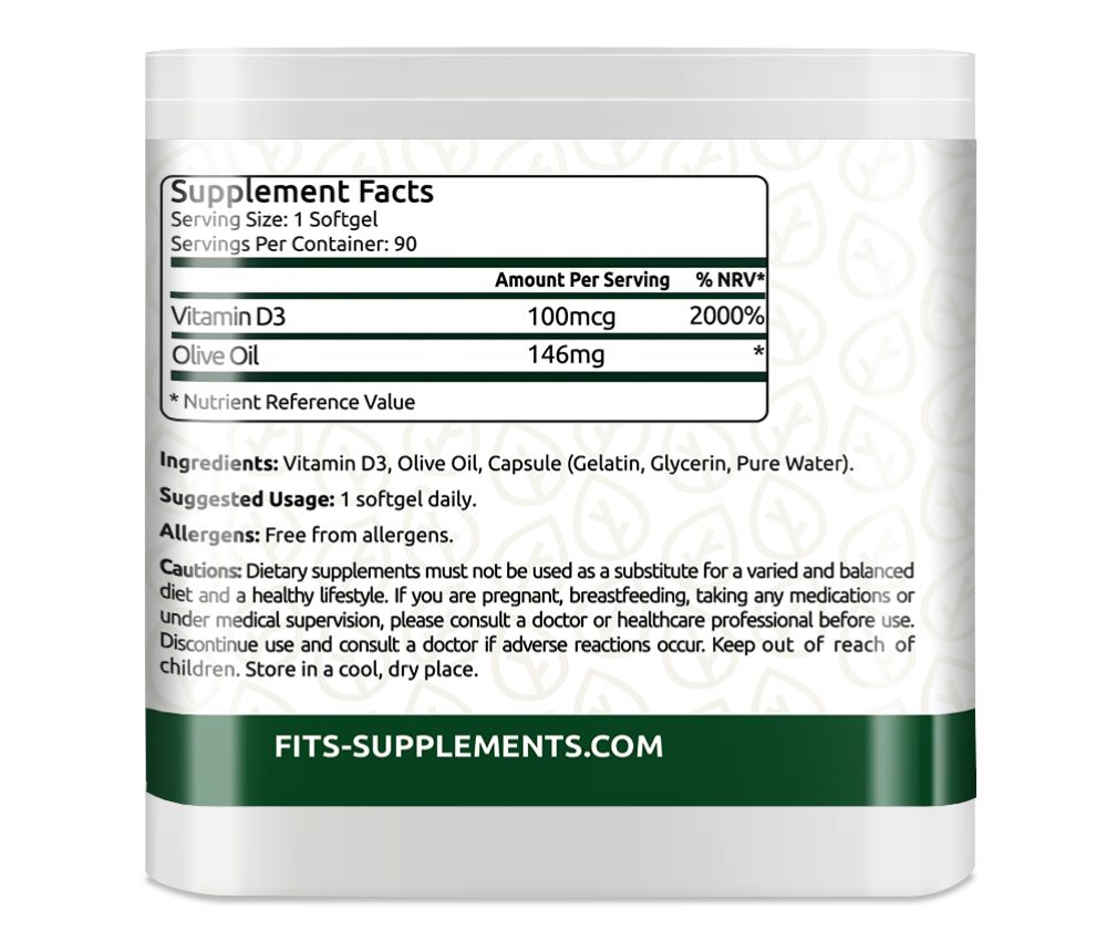 Vitamin D3 4000IU 90 softgels