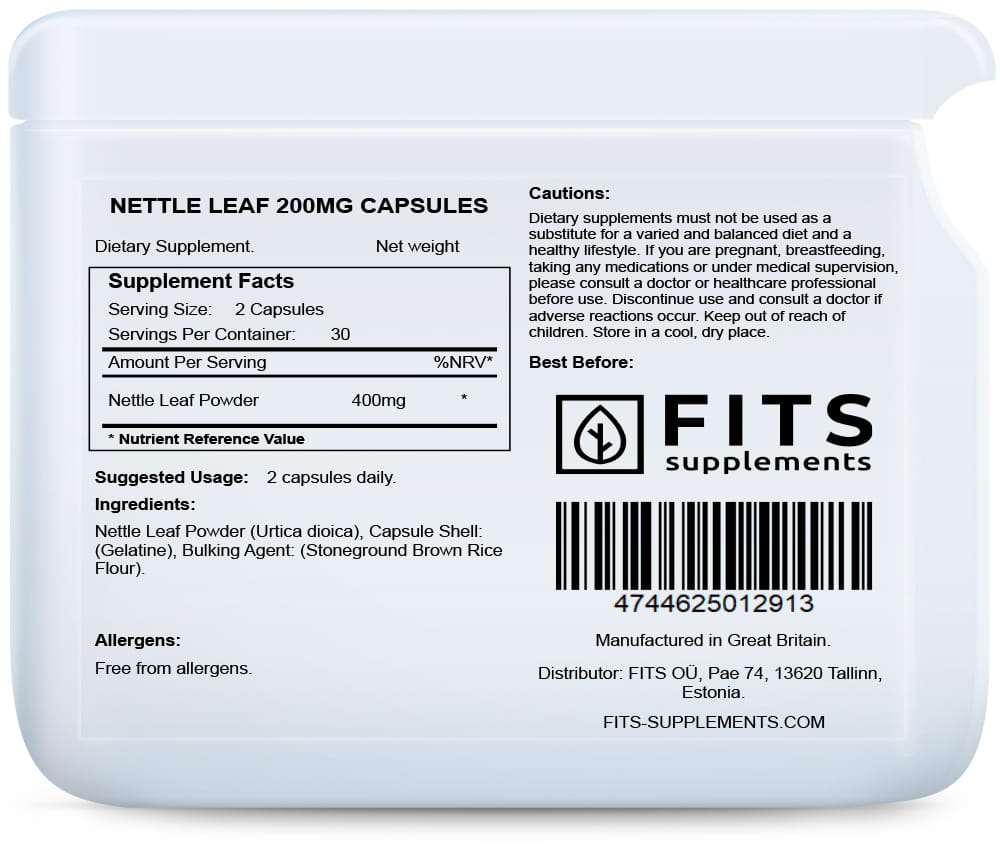 Nettle Leaf 200mg 60 capsules